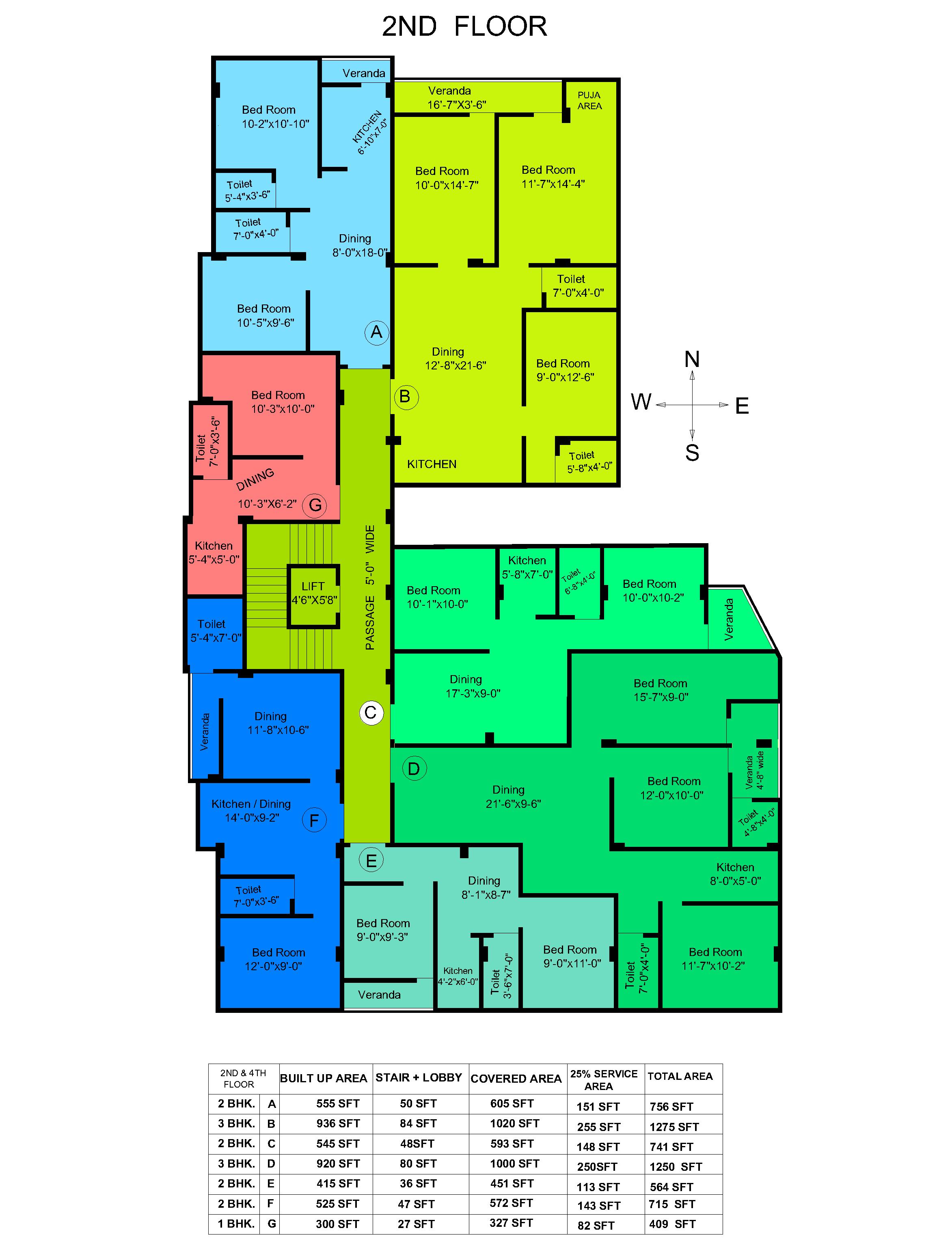 3 BHK - FLAT-A, 2ND FLOOR