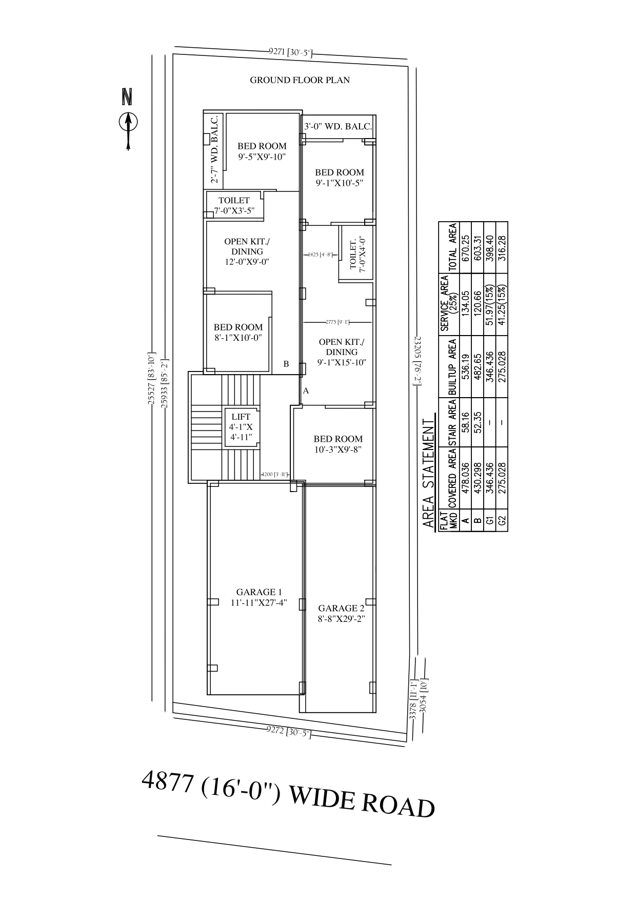 2 BHK - FLAT-B, (GROUND FLOOR)