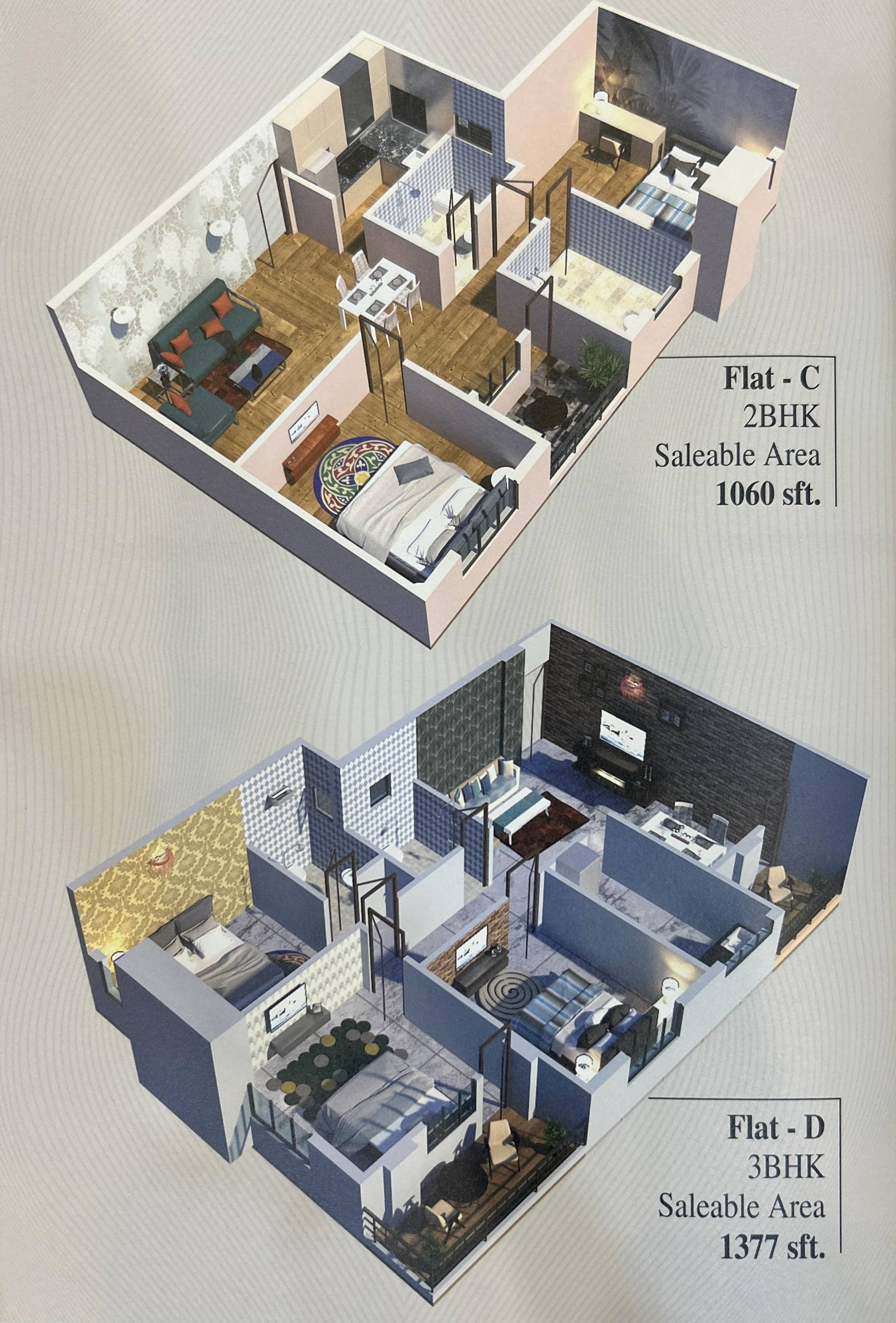 ISOMETRI FLOOR PALN - FLAT-C & FLAT - D.
